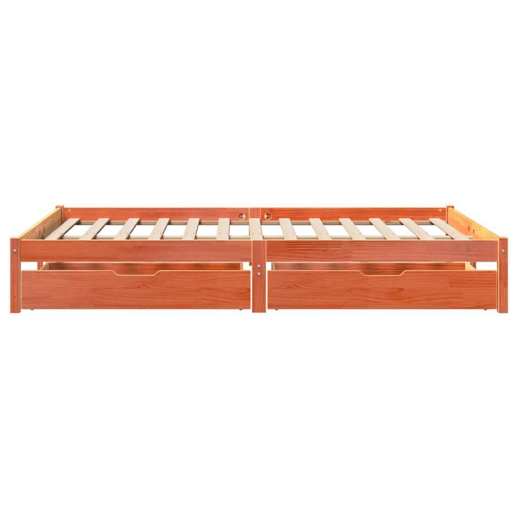 Bedframe zonder matras massief grenenhout wasbruin 160x200 cm is nu te koop bij PeponiXL, paradijselijk wonen!