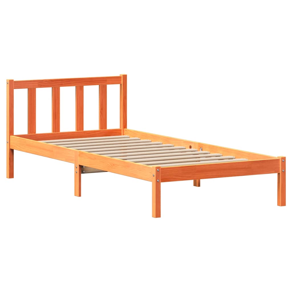 Bedframe zonder matras massief grenenhout wasbruin 100x200 cm is nu te koop bij PeponiXL, paradijselijk wonen!
