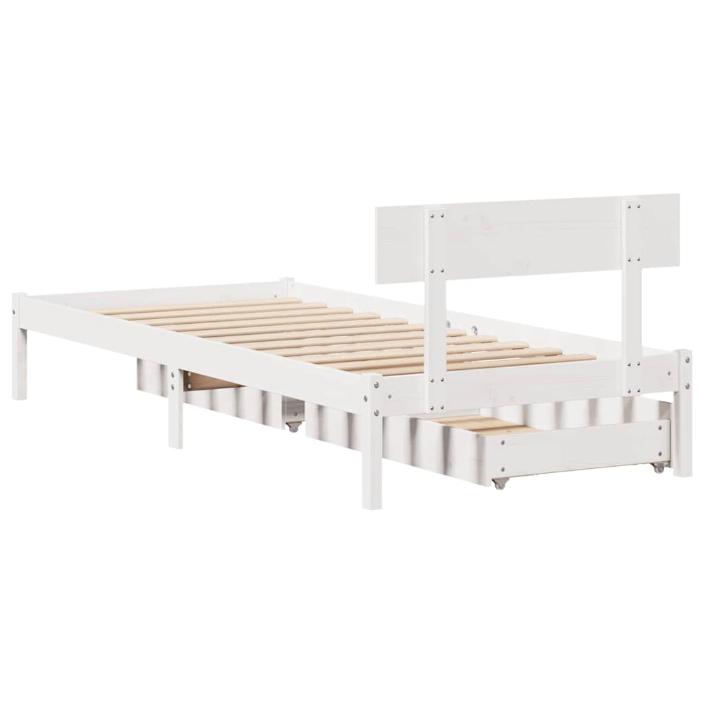 Bedframe zonder matras massief grenenhout wit 90x190 cm is nu te koop bij PeponiXL, paradijselijk wonen!