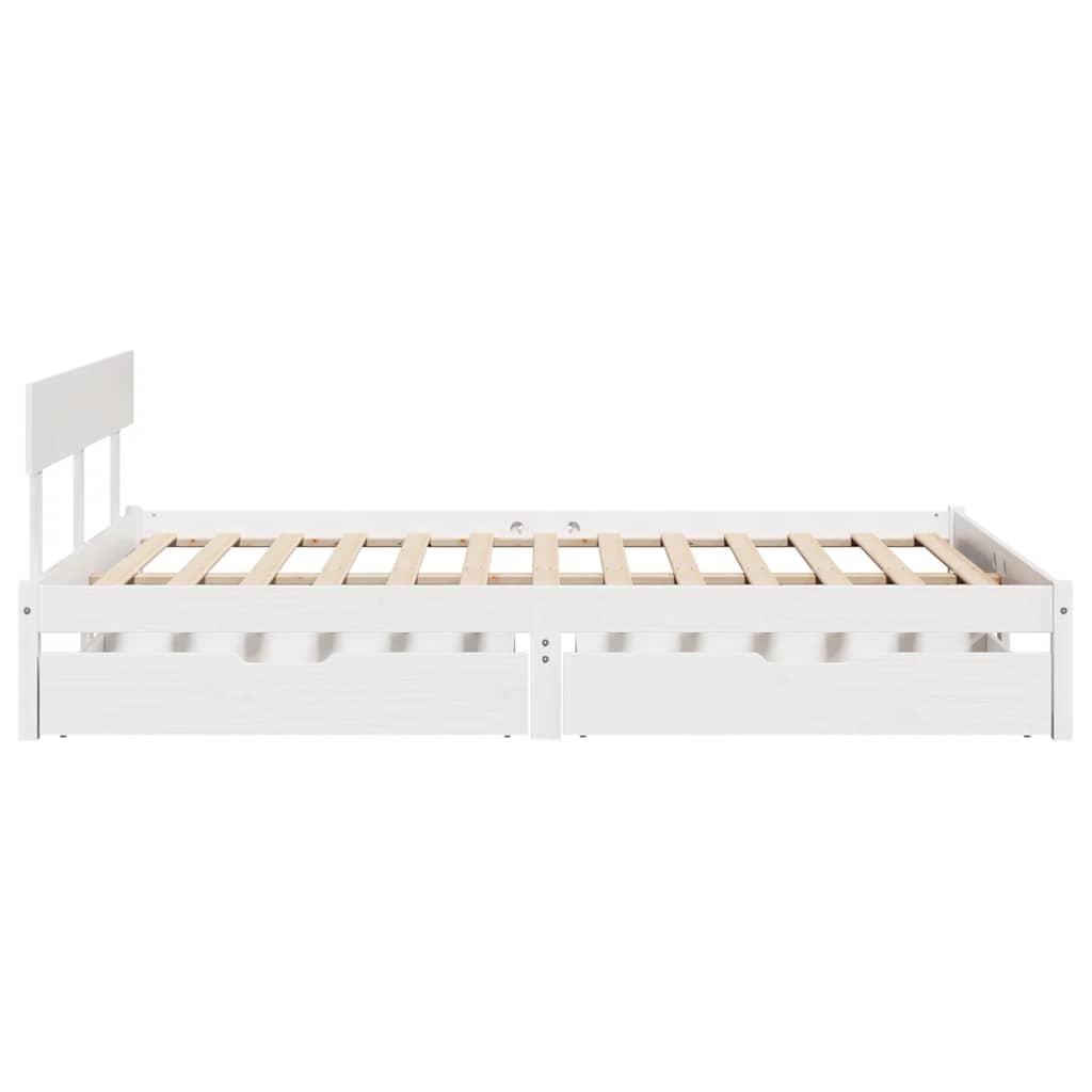 Bedframe zonder matras massief grenenhout wit 120x190 cm is nu te koop bij PeponiXL, paradijselijk wonen!