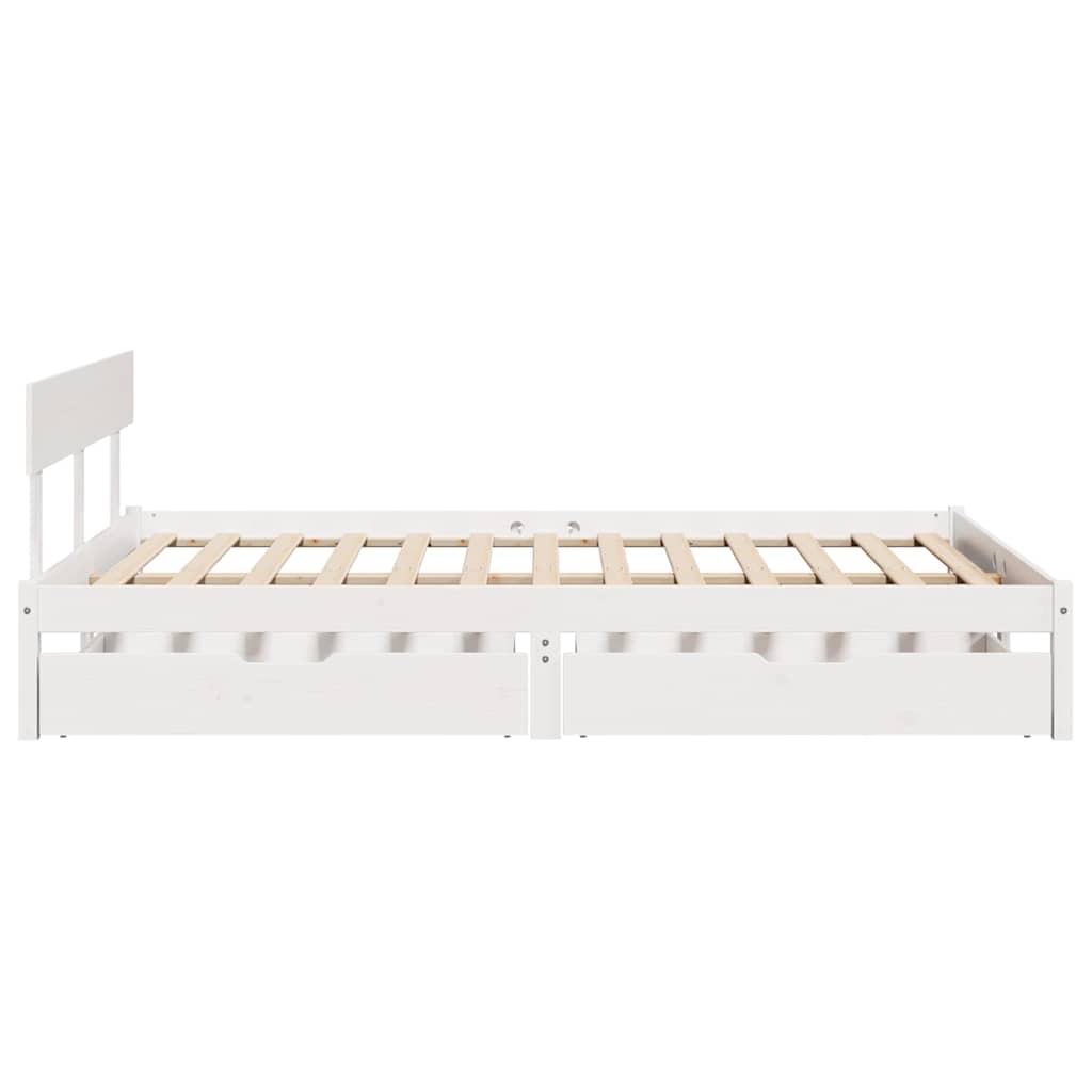 Bedframe zonder matras massief grenenhout wit 135x190 cm is nu te koop bij PeponiXL, paradijselijk wonen!