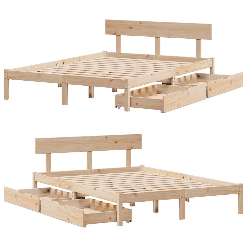 Bedframe zonder matras massief grenenhout 140x190 cm is nu te koop bij PeponiXL, paradijselijk wonen!