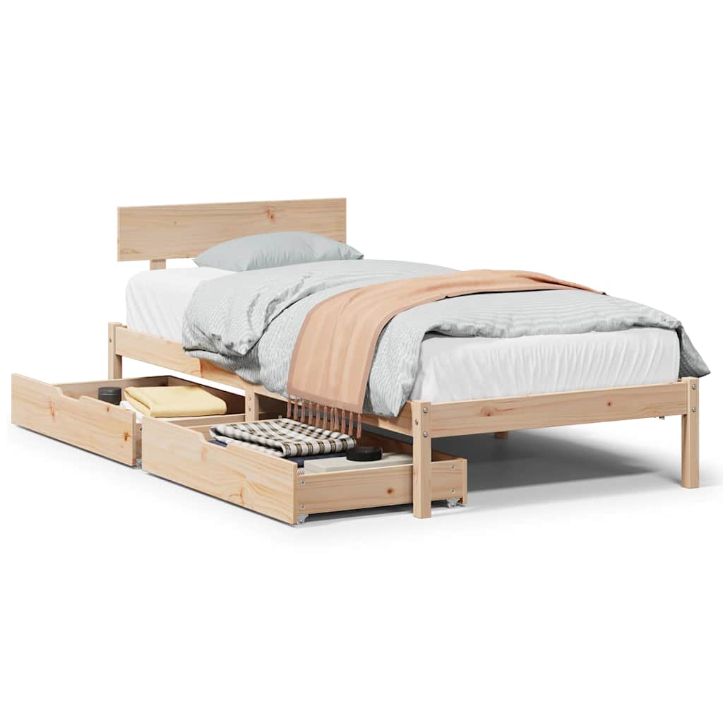 Bedframe zonder matras massief grenenhout 90x200 cm is nu te koop bij PeponiXL, paradijselijk wonen!