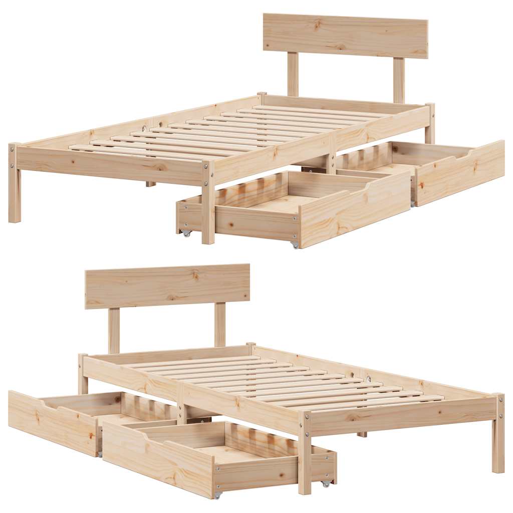 Bedframe zonder matras massief grenenhout 90x200 cm is nu te koop bij PeponiXL, paradijselijk wonen!