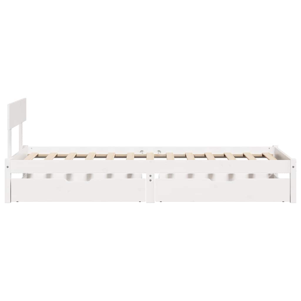 Bedframe zonder matras massief grenenhout wit 90x200 cm is nu te koop bij PeponiXL, paradijselijk wonen!