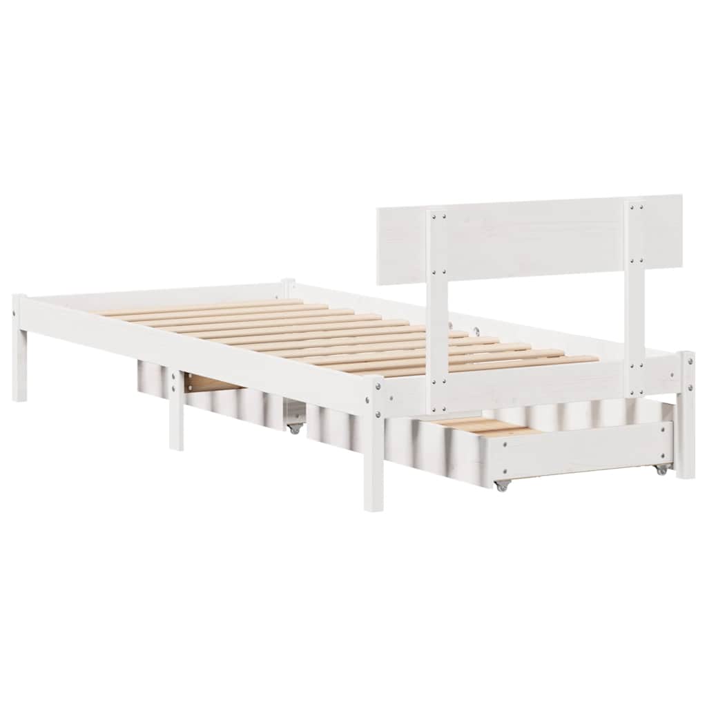 Bedframe zonder matras massief grenenhout wit 90x200 cm is nu te koop bij PeponiXL, paradijselijk wonen!