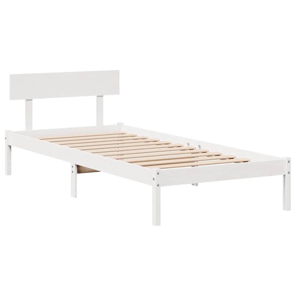 Bedframe zonder matras massief grenenhout wit 90x200 cm is nu te koop bij PeponiXL, paradijselijk wonen!