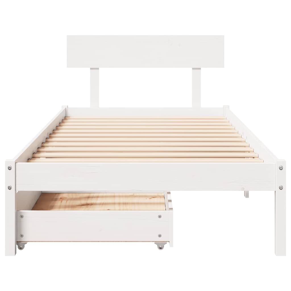 Bedframe zonder matras massief grenenhout wit 140x200 cm is nu te koop bij PeponiXL, paradijselijk wonen!