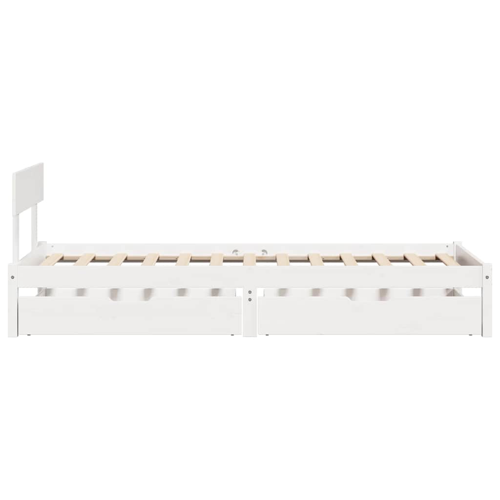 Bedframe zonder matras massief grenenhout wit 140x200 cm is nu te koop bij PeponiXL, paradijselijk wonen!