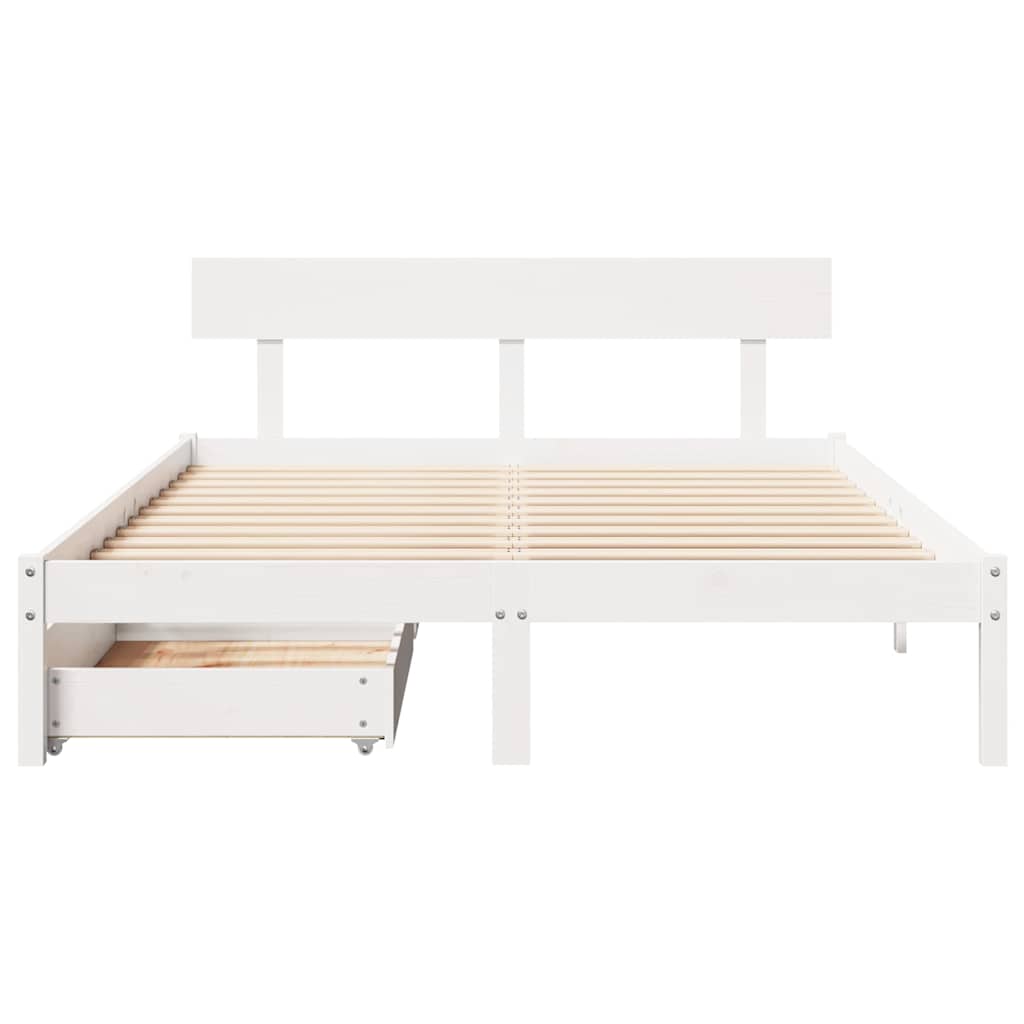 Bedframe zonder matras massief grenenhout wit 120x200 cm is nu te koop bij PeponiXL, paradijselijk wonen!