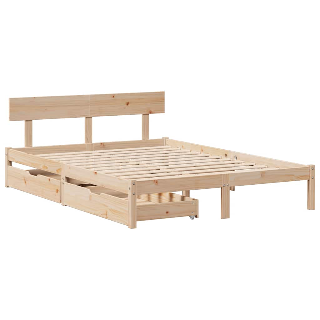 Bedframe zonder matras massief grenenhout 140x200 cm is nu te koop bij PeponiXL, paradijselijk wonen!