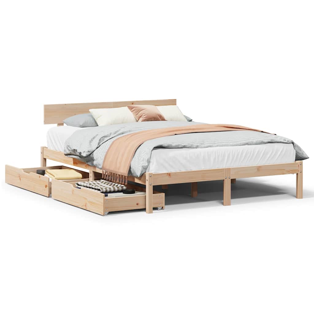 Bedframe zonder matras massief grenenhout 150x200 cm is nu te koop bij PeponiXL, paradijselijk wonen!