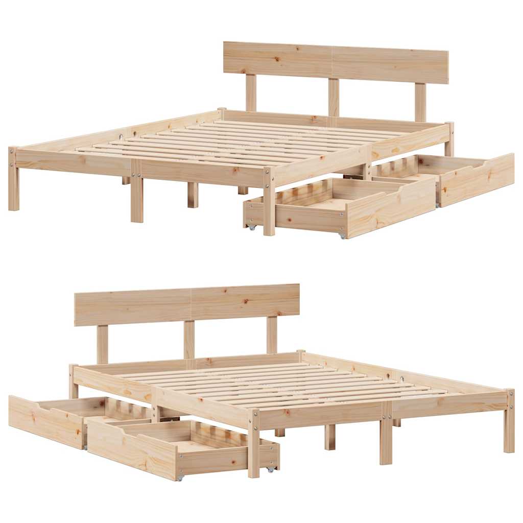 Bedframe zonder matras massief grenenhout 150x200 cm is nu te koop bij PeponiXL, paradijselijk wonen!