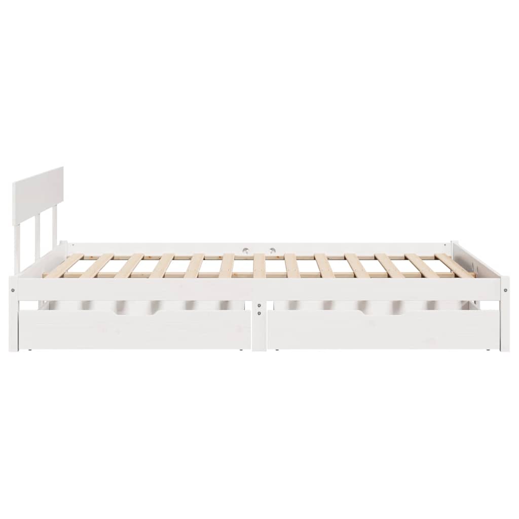 Bedframe zonder matras massief grenenhout wit 160x200 cm is nu te koop bij PeponiXL, paradijselijk wonen!