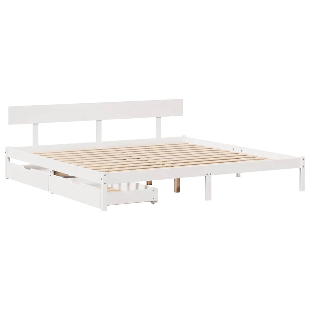 Bedframe zonder matras massief grenenhout wit 180x200 cm is nu te koop bij PeponiXL, paradijselijk wonen!