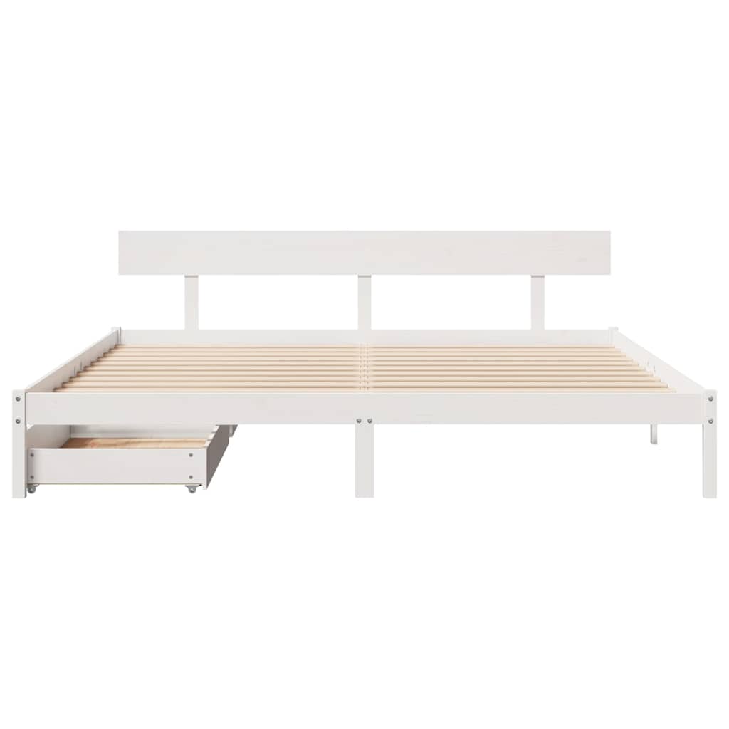Bedframe zonder matras massief grenenhout wit 180x200 cm is nu te koop bij PeponiXL, paradijselijk wonen!