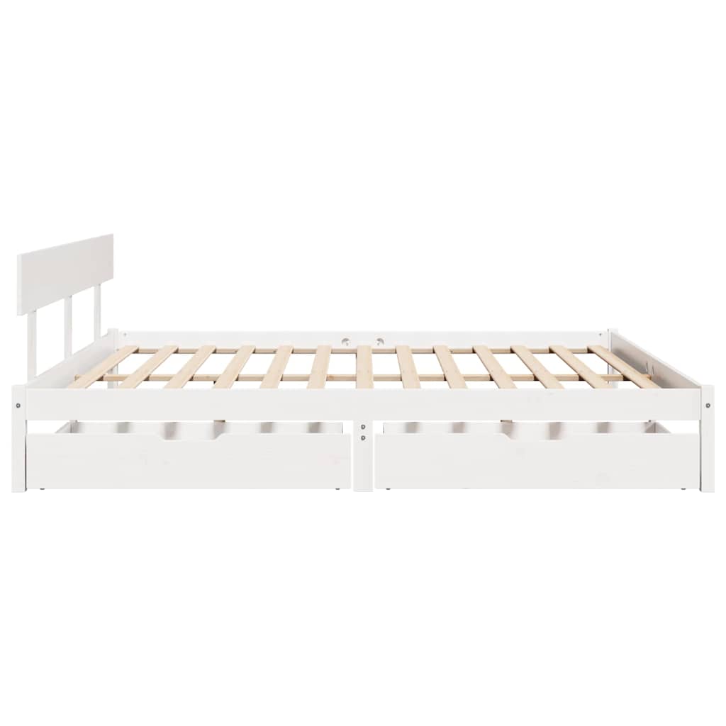 Bedframe zonder matras massief grenenhout wit 180x200 cm is nu te koop bij PeponiXL, paradijselijk wonen!