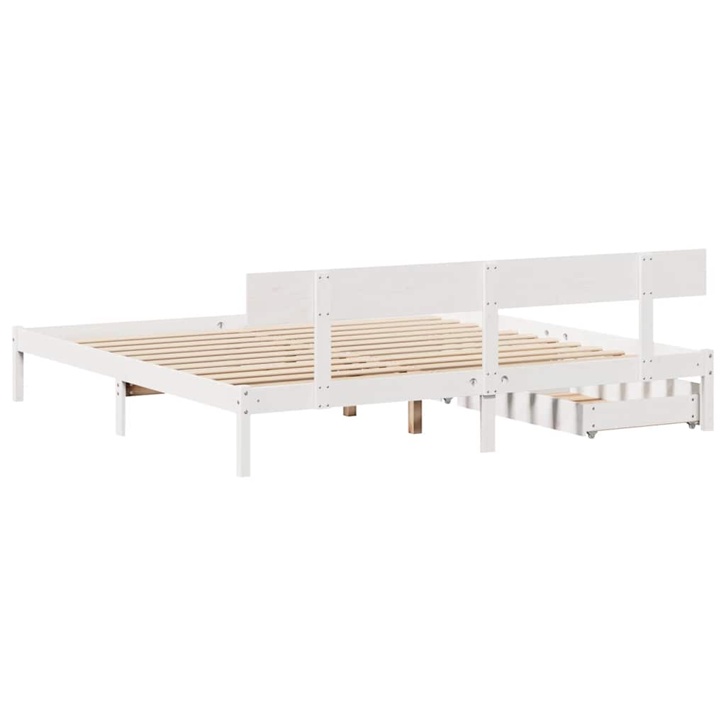 Bedframe zonder matras massief grenenhout wit 180x200 cm is nu te koop bij PeponiXL, paradijselijk wonen!