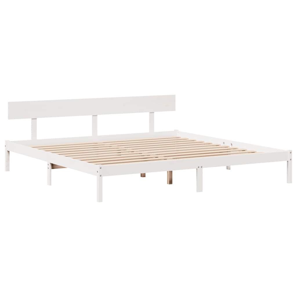 Bedframe zonder matras massief grenenhout wit 180x200 cm is nu te koop bij PeponiXL, paradijselijk wonen!