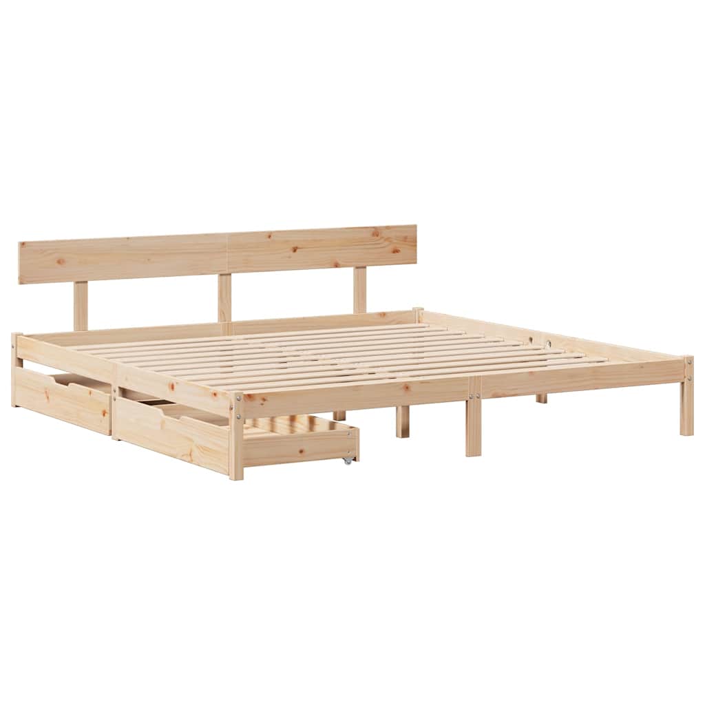 Bedframe zonder matras massief grenenhout 200x200 cm is nu te koop bij PeponiXL, paradijselijk wonen!