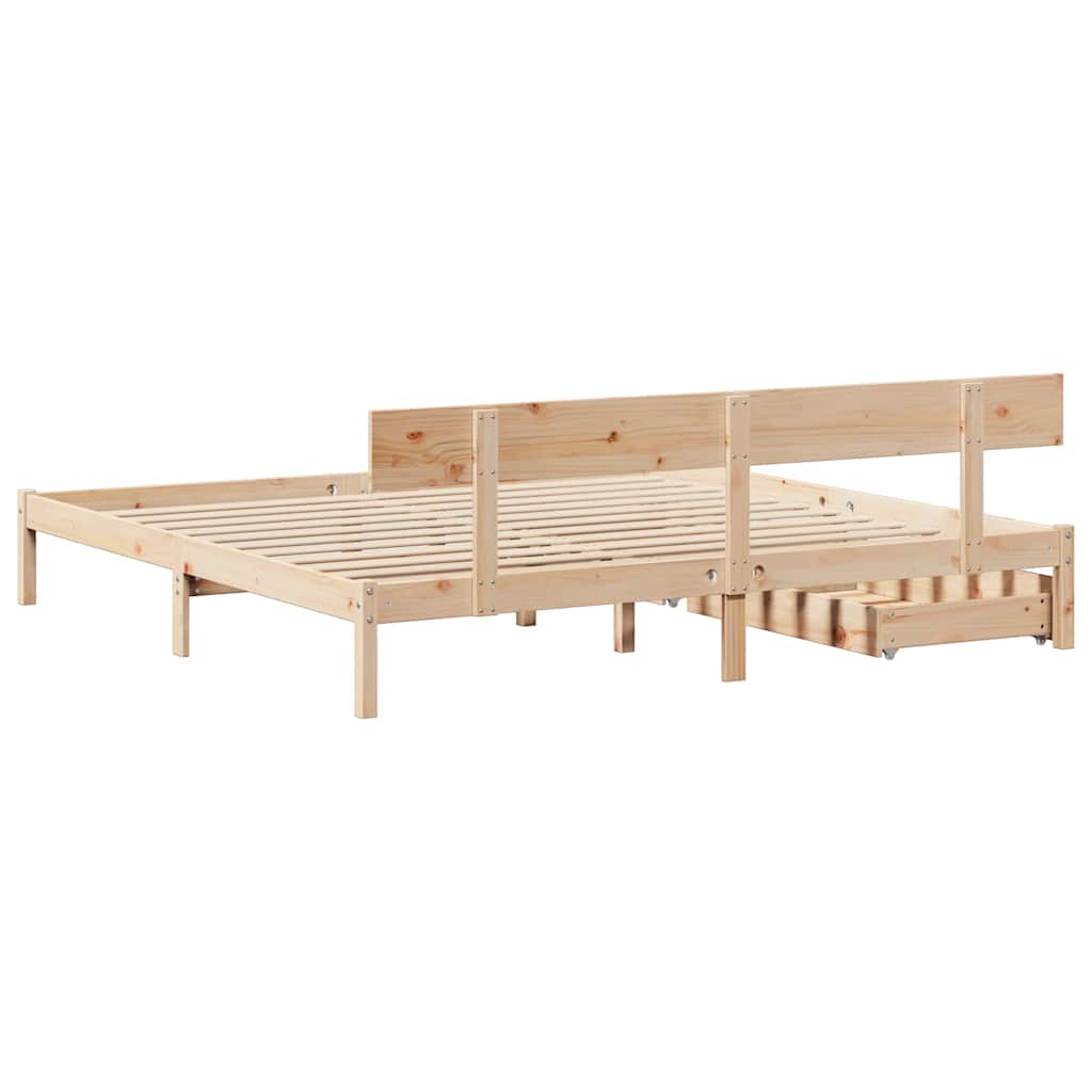 Bedframe zonder matras massief grenenhout 200x200 cm is nu te koop bij PeponiXL, paradijselijk wonen!