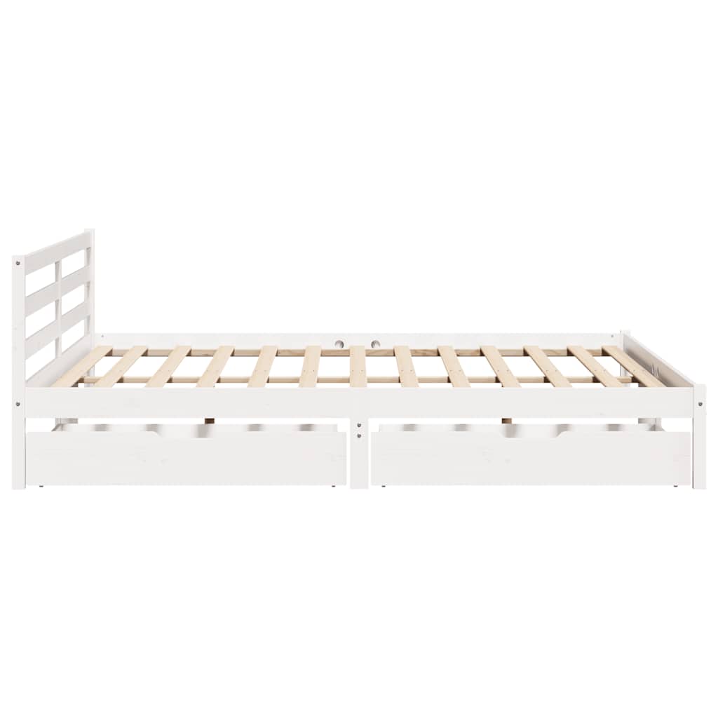 Bedframe zonder matras massief grenenhout wit 200x200 cm is nu te koop bij PeponiXL, paradijselijk wonen!