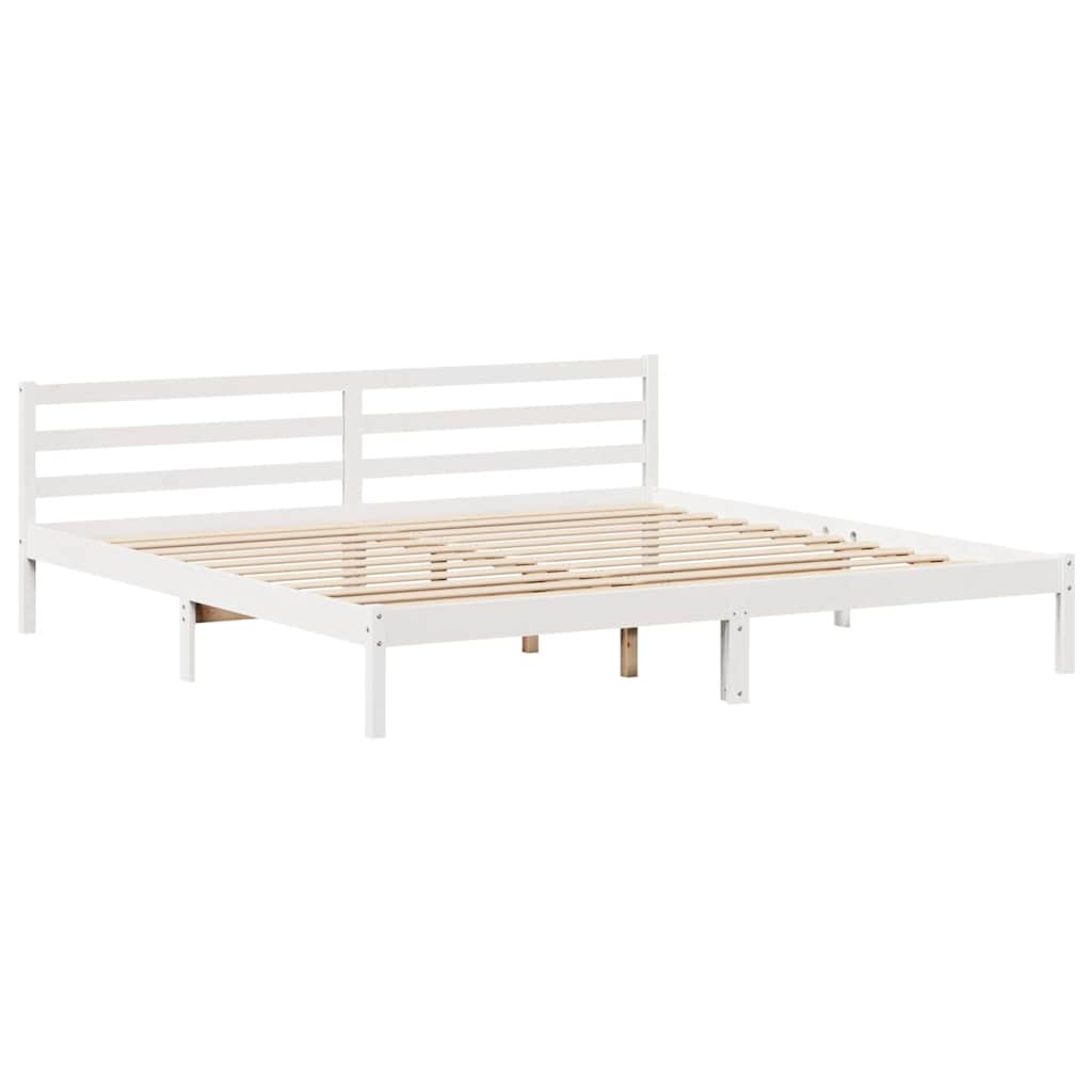 Bedframe zonder matras massief grenenhout wit 200x200 cm is nu te koop bij PeponiXL, paradijselijk wonen!
