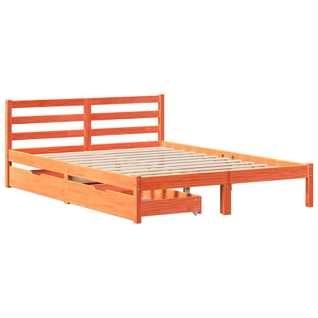 Bedframe zonder matras massief grenenhout wasbruin 120x190 cm is nu te koop bij PeponiXL, paradijselijk wonen!