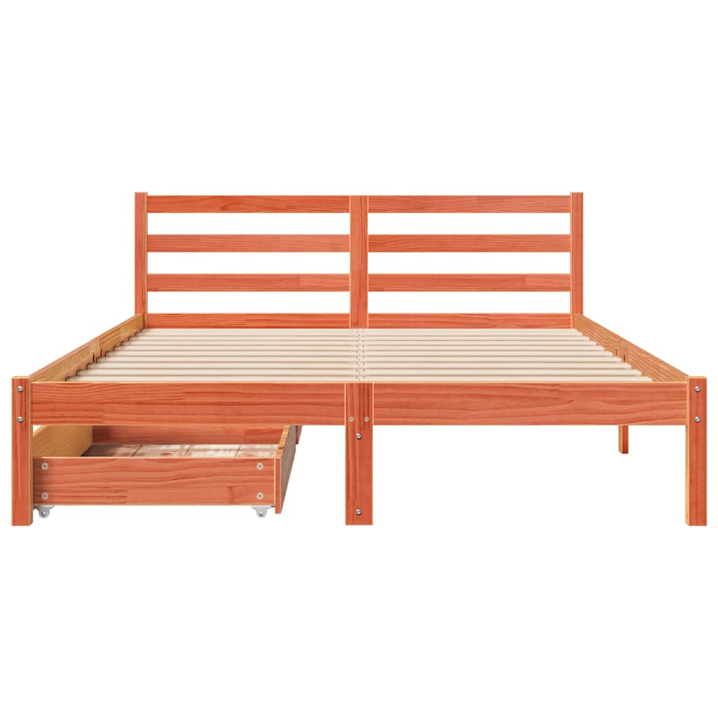 Bedframe zonder matras massief grenenhout wasbruin 150x200 cm is nu te koop bij PeponiXL, paradijselijk wonen!