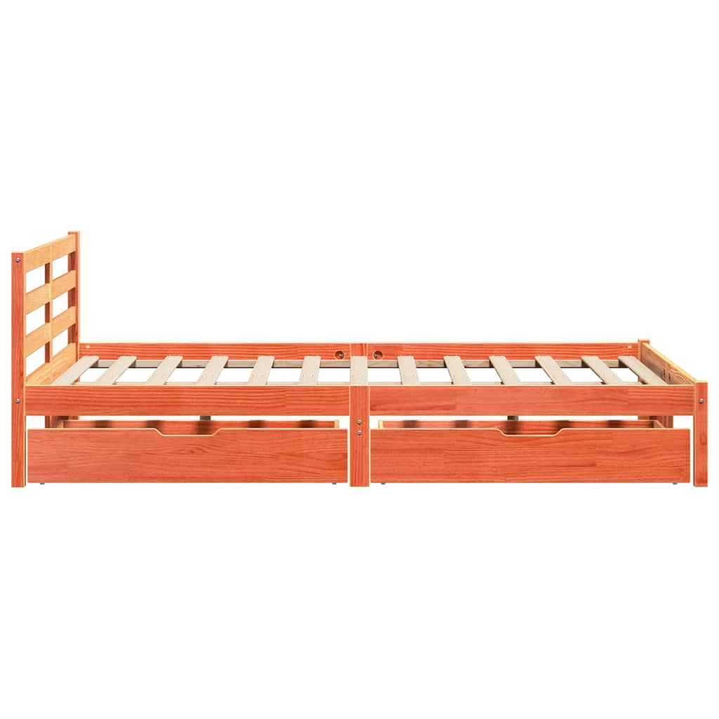 Bedframe zonder matras massief grenenhout wasbruin 150x200 cm is nu te koop bij PeponiXL, paradijselijk wonen!