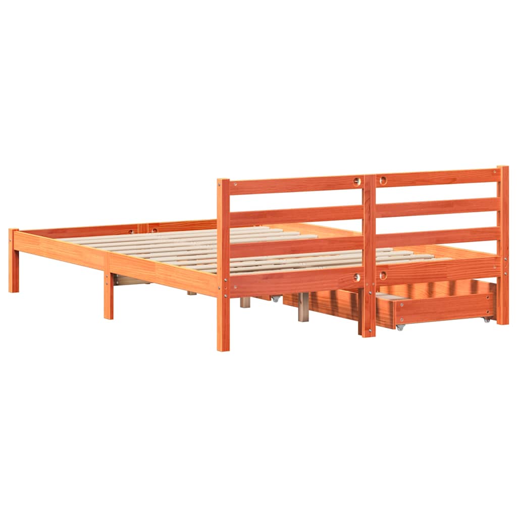 Bedframe zonder matras massief grenenhout wasbruin 150x200 cm is nu te koop bij PeponiXL, paradijselijk wonen!