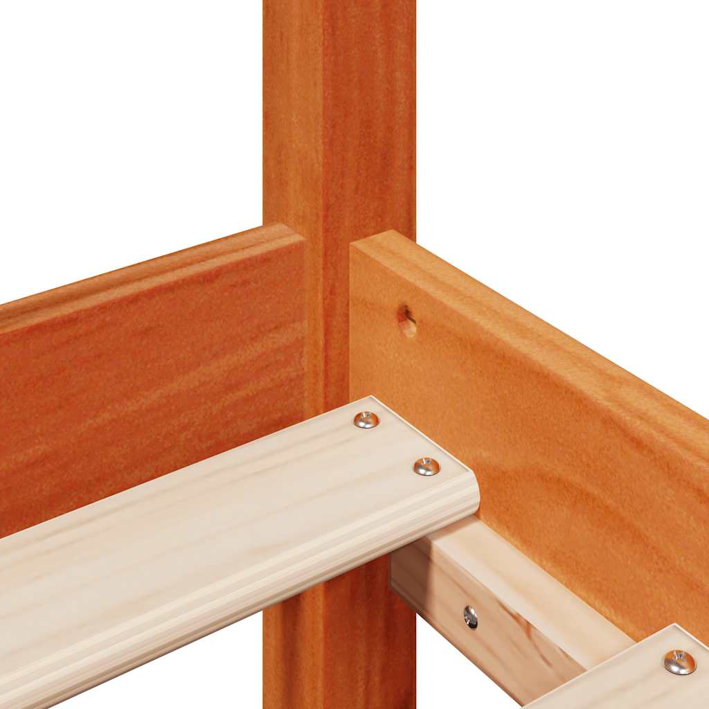 Bedframe zonder matras massief grenenhout wasbruin 200x200 cm is nu te koop bij PeponiXL, paradijselijk wonen!