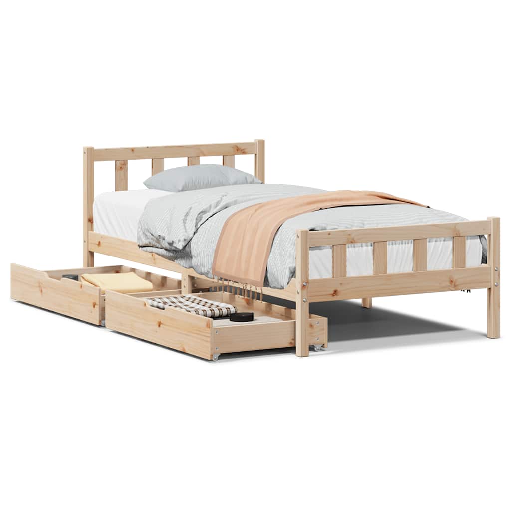 Bedframe zonder matras massief grenenhout 90x190 cm is nu te koop bij PeponiXL, paradijselijk wonen!