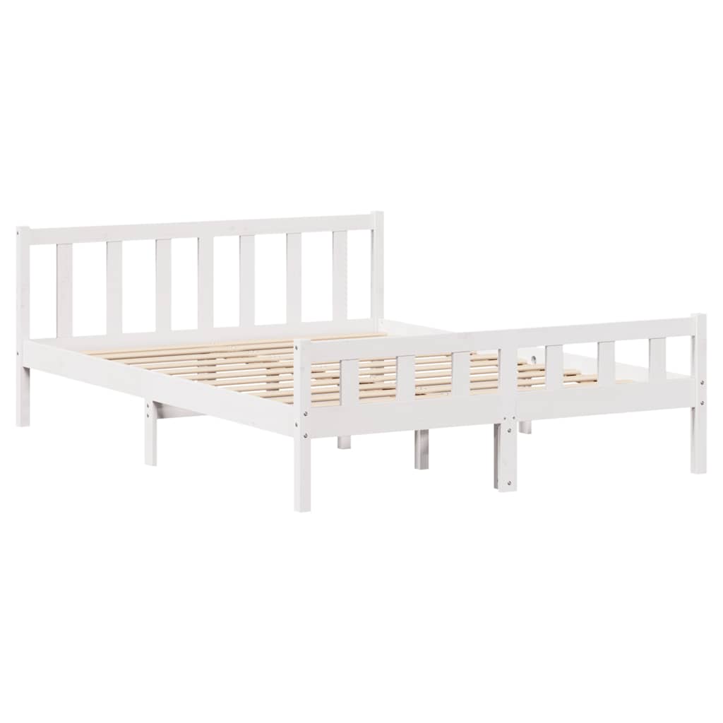 Bedframe zonder matras massief grenenhout wit 150x200 cm is nu te koop bij PeponiXL, paradijselijk wonen!