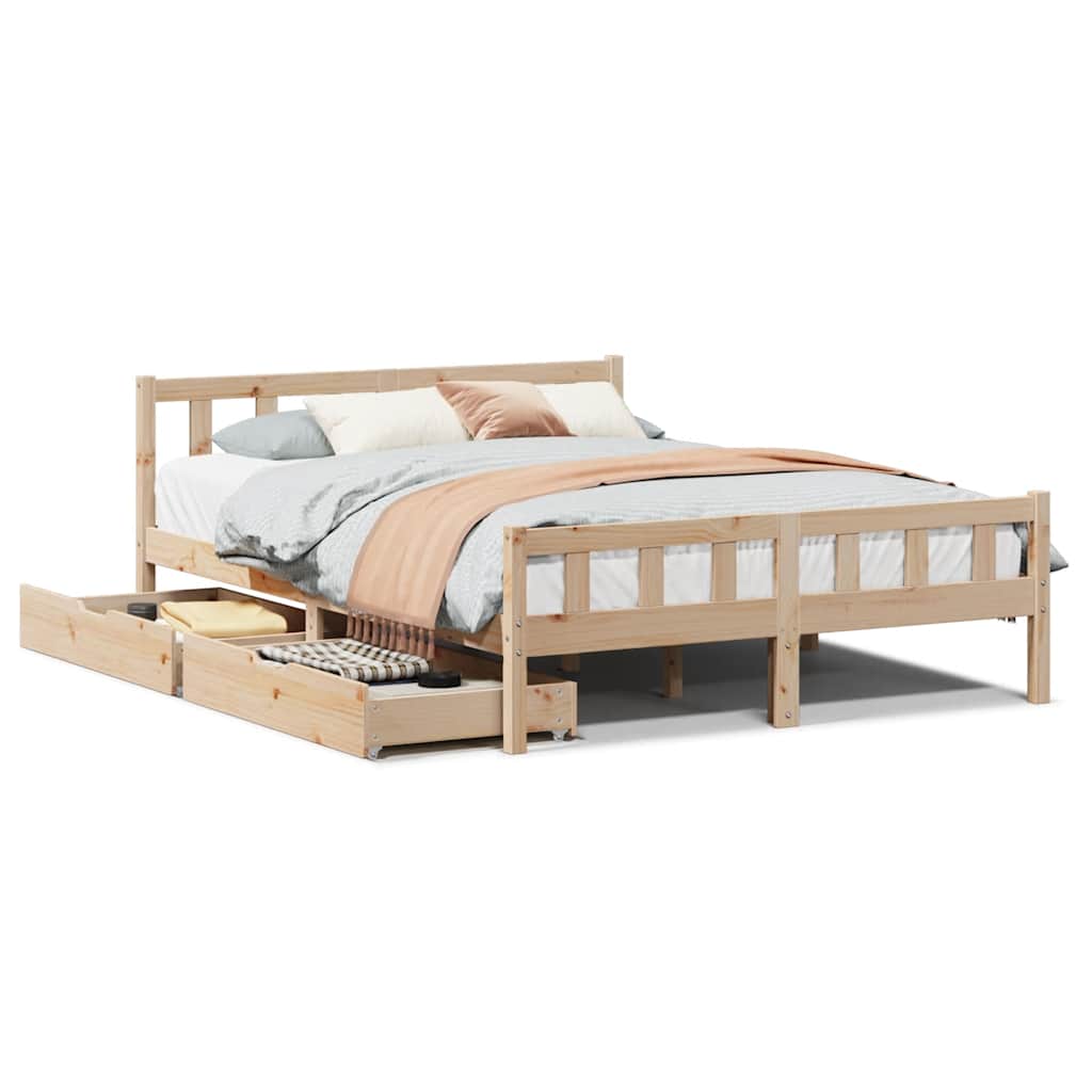 Bedframe zonder matras massief grenenhout 160x200 cm is nu te koop bij PeponiXL, paradijselijk wonen!