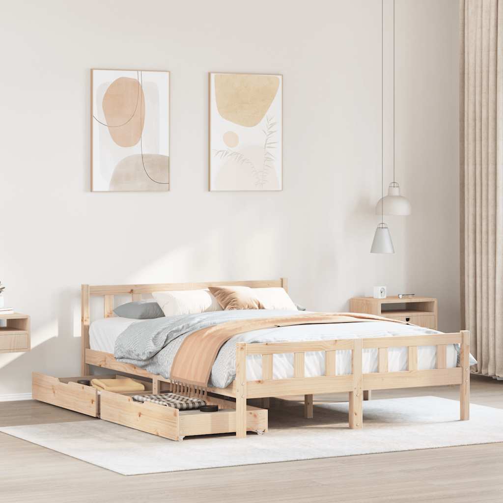 Bedframe zonder matras massief grenenhout 160x200 cm is nu te koop bij PeponiXL, paradijselijk wonen!