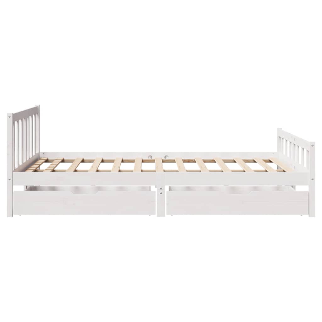 Bedframe zonder matras massief grenenhout wit 160x200 cm is nu te koop bij PeponiXL, paradijselijk wonen!
