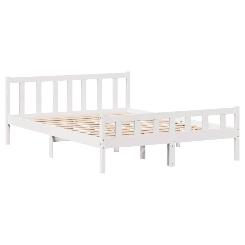 Bedframe zonder matras massief grenenhout wit 160x200 cm is nu te koop bij PeponiXL, paradijselijk wonen!