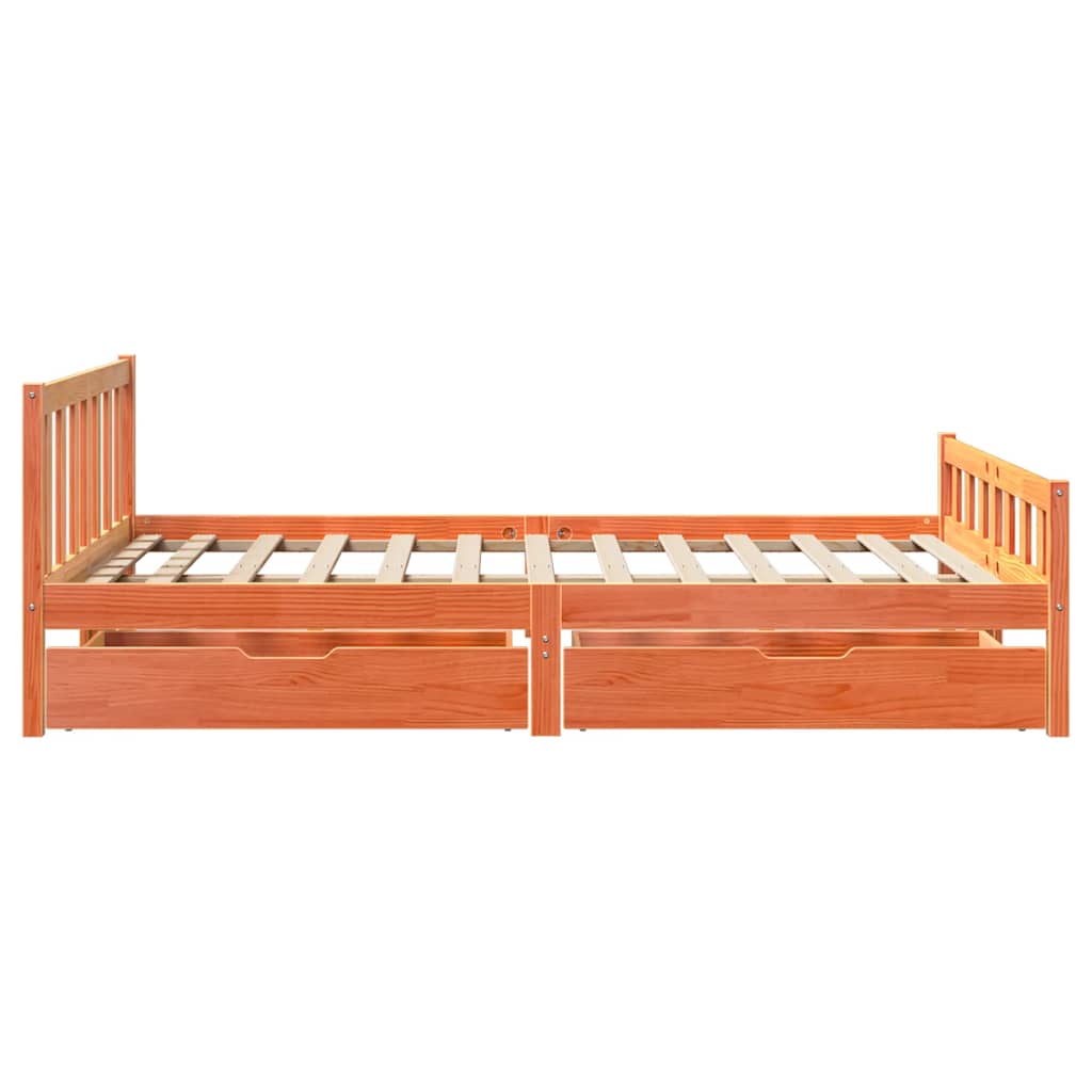 Bedframe zonder matras massief grenenhout wasbruin 150x200 cm is nu te koop bij PeponiXL, paradijselijk wonen!