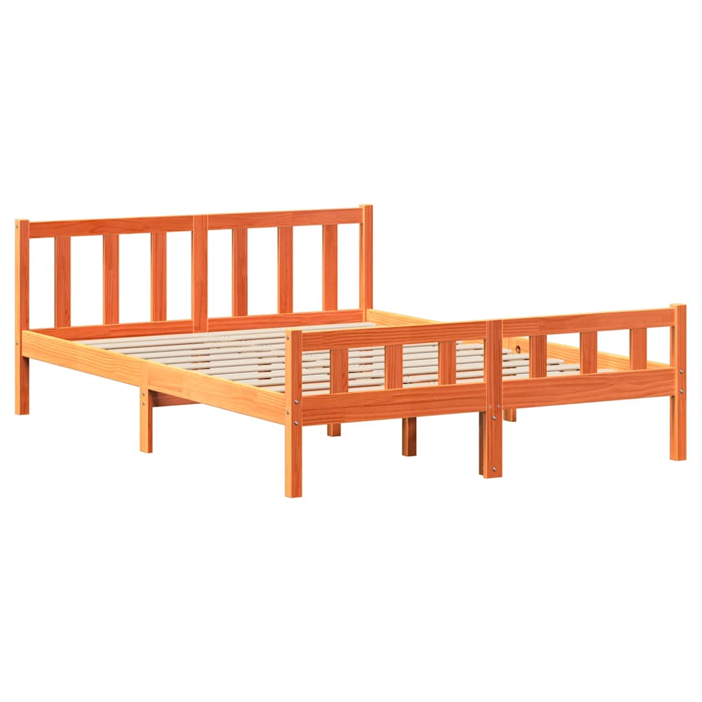 Bedframe zonder matras massief grenenhout wasbruin 150x200 cm is nu te koop bij PeponiXL, paradijselijk wonen!