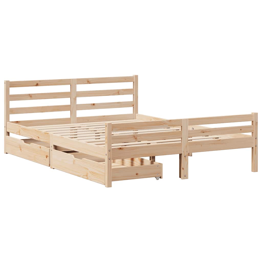 Bedframe zonder matras massief grenenhout 135x190 cm is nu te koop bij PeponiXL, paradijselijk wonen!