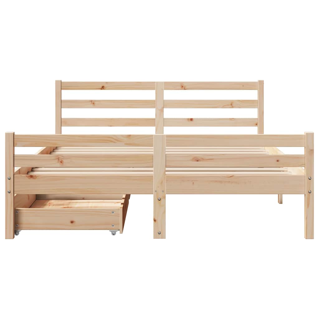 Bedframe zonder matras massief grenenhout 135x190 cm is nu te koop bij PeponiXL, paradijselijk wonen!