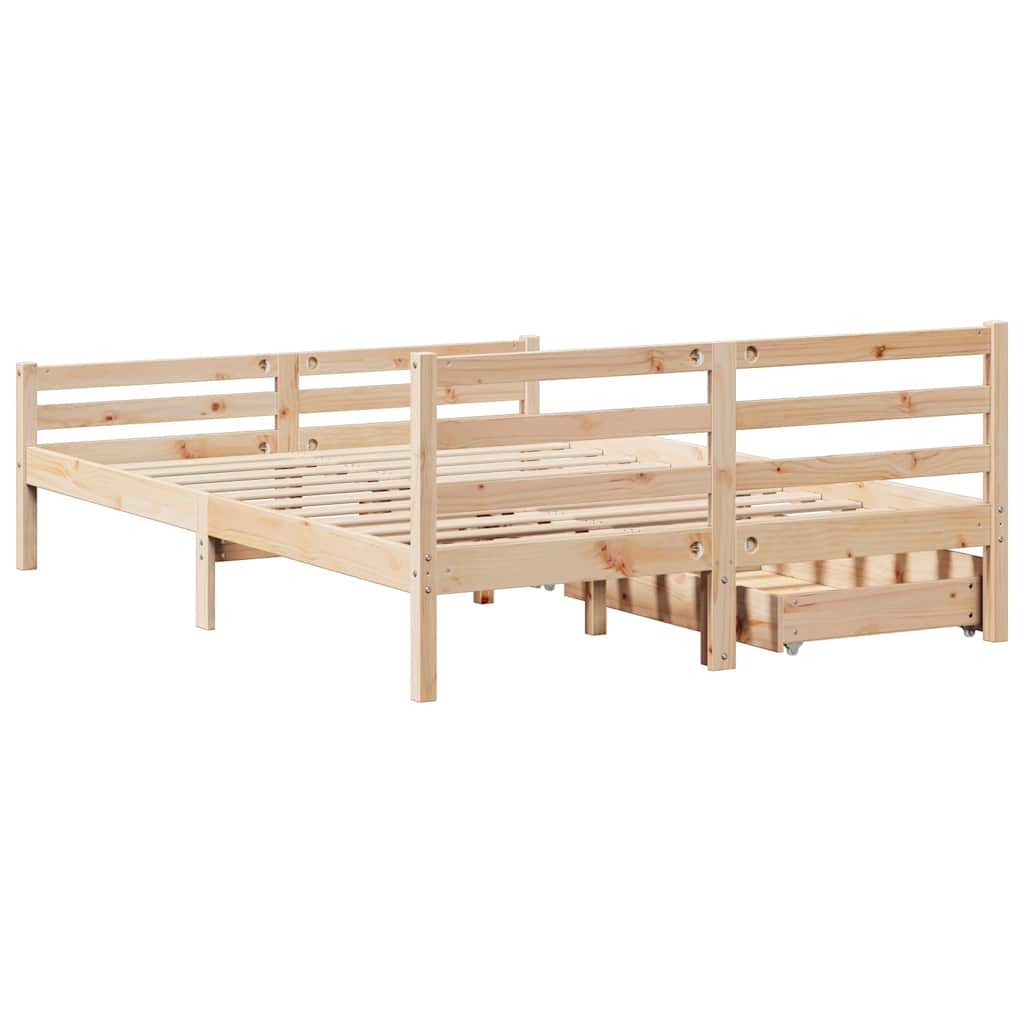 Bedframe zonder matras massief grenenhout 135x190 cm is nu te koop bij PeponiXL, paradijselijk wonen!