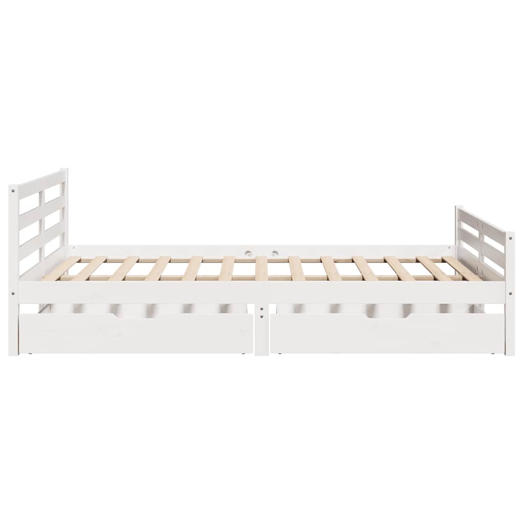 Bedframe zonder matras massief grenenhout wit 135x190 cm is nu te koop bij PeponiXL, paradijselijk wonen!