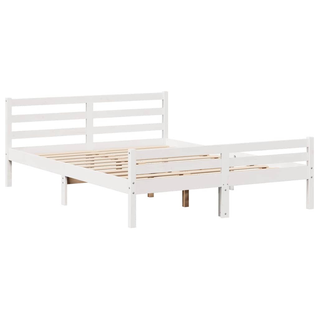 Bedframe zonder matras massief grenenhout wit 135x190 cm is nu te koop bij PeponiXL, paradijselijk wonen!