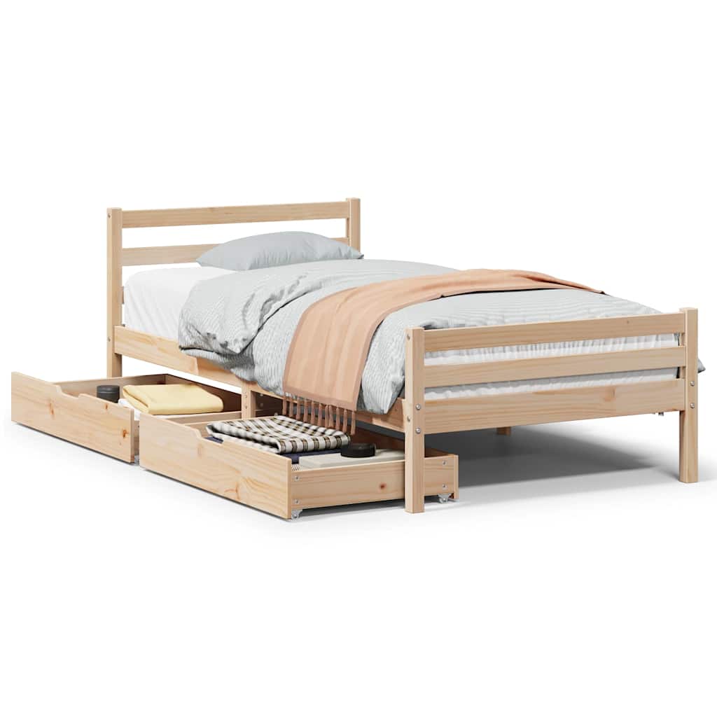 Bedframe zonder matras massief grenenhout 90x200 cm is nu te koop bij PeponiXL, paradijselijk wonen!