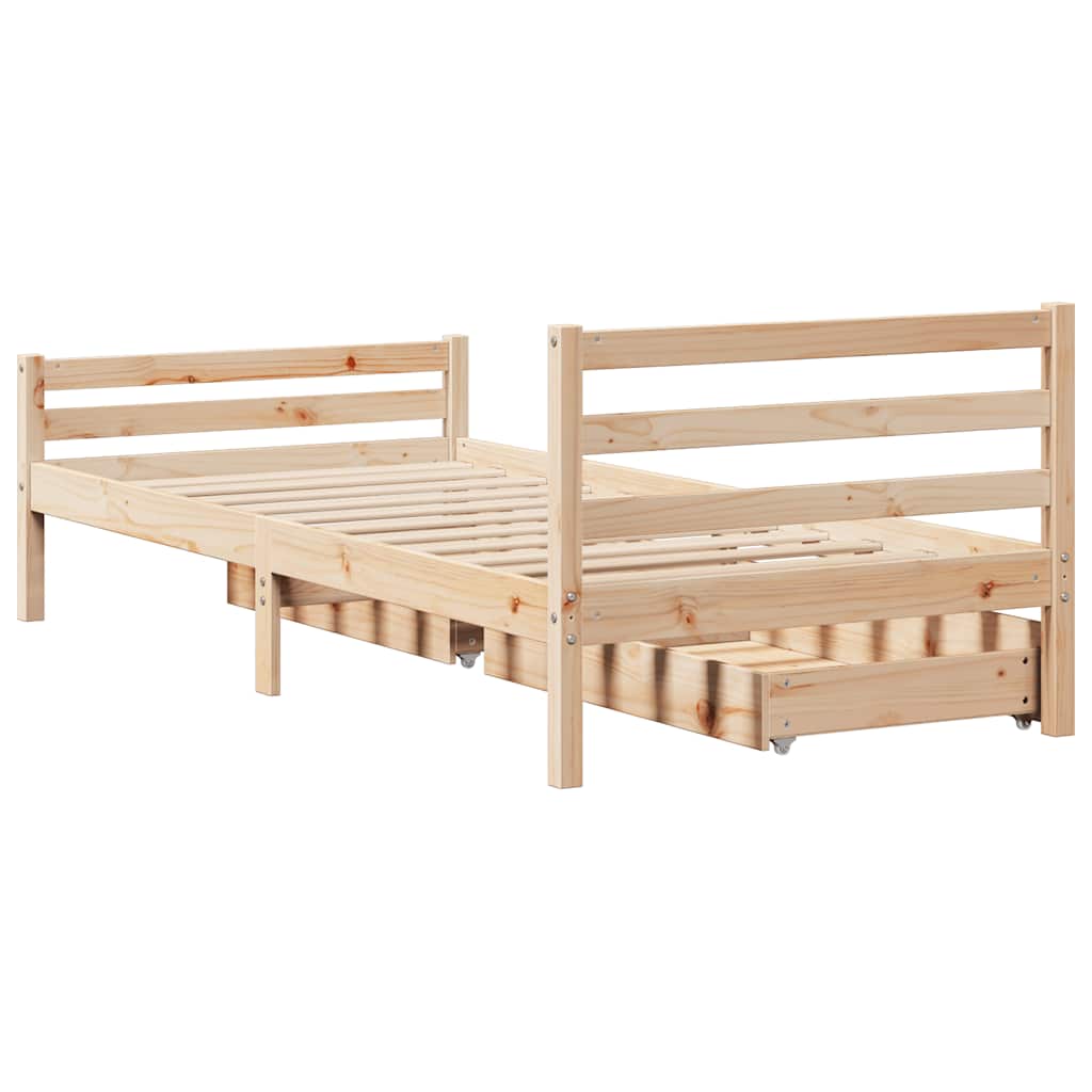 Bedframe zonder matras massief grenenhout 90x200 cm is nu te koop bij PeponiXL, paradijselijk wonen!