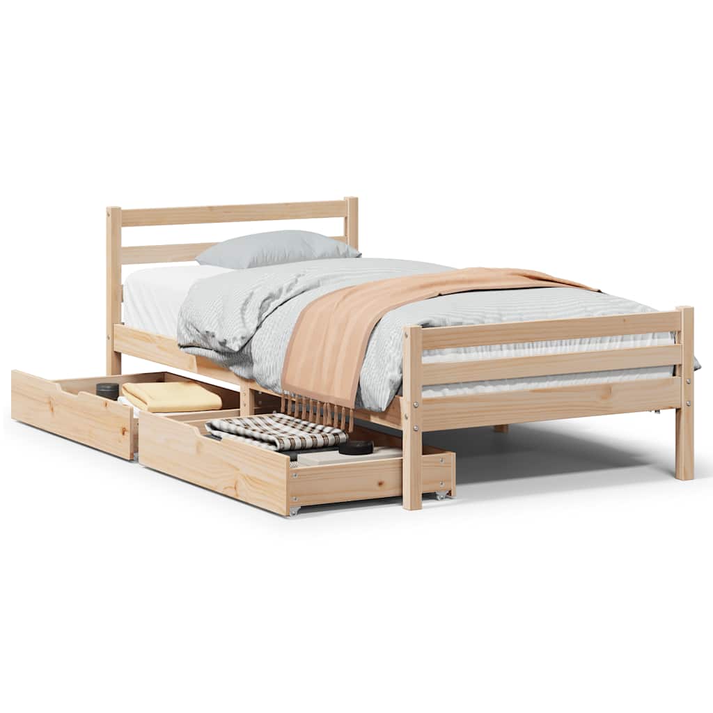 Bedframe zonder matras massief grenenhout 100x200 cm is nu te koop bij PeponiXL, paradijselijk wonen!