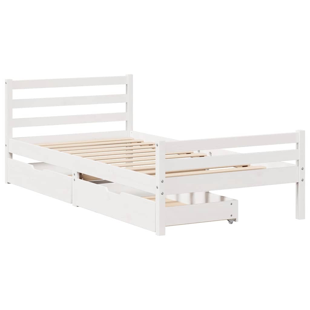 Bedframe zonder matras massief grenenhout wit 140x200 cm is nu te koop bij PeponiXL, paradijselijk wonen!