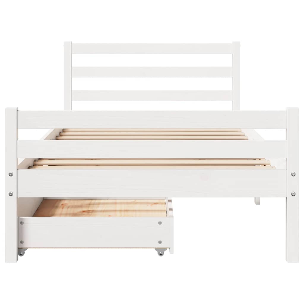 Bedframe zonder matras massief grenenhout wit 140x200 cm is nu te koop bij PeponiXL, paradijselijk wonen!